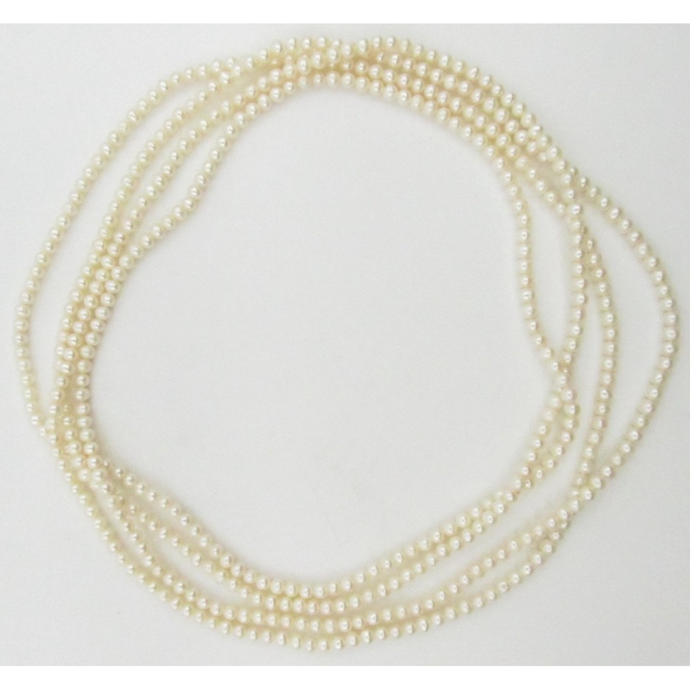 Vintage 99" Long Real Pearl Beaded Necklace No Clasp 1/4" wide 4.2 Oz   READ